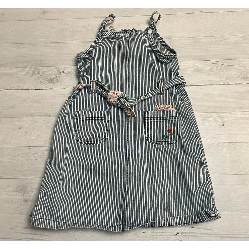 Osh Kosh B'Gosh railroad Stripe Overalls Jumper Dress‎ size 6